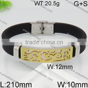 Fashion Latest Black Men's Gold Bracelet thumbnail-5