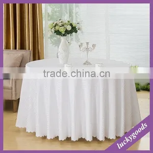 Bulk Round Shape White Luxurious Wedding Table Cloths With Printing thumbnail-1
