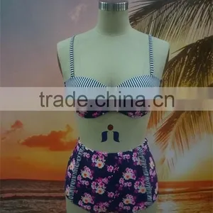 New Fashion Printed Flower Women Hot Sexy High Waist Bikini thumbnail-1