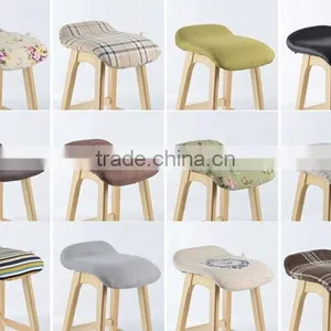 2015 Antique Wood and Fabric High Bar Chair BAR00001 thumbnail-2