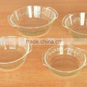 Glass Round Ovenware With Decal,Pyrex Glass Casserole,Oven Dish,Bakeware thumbnail-1