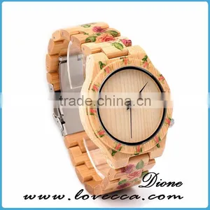 New Arrival Waterproof Women Ladies Wood Watches Genuine Leather thumbnail-1