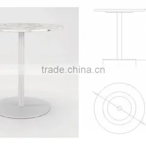 2015 New Design Marble Top Metal Base Round Coffee Table thumbnail-2