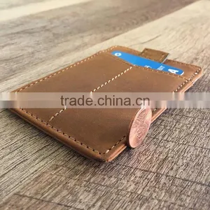 Card Sleeve Slim Wallet Full Grain Leather Front Pocket RFID Blocking Minimalist Card Holder thumbnail-4