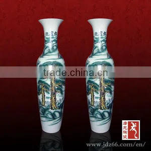 Welcoming Pine Pattern Big Porcelain Floor Vase for Door Decor thumbnail-1