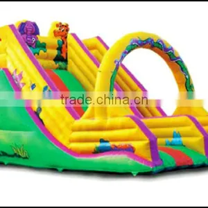 (HD-9602)Happy Island !CE Certificate Safe Used Inflatable Slide and Bouncer thumbnail-1