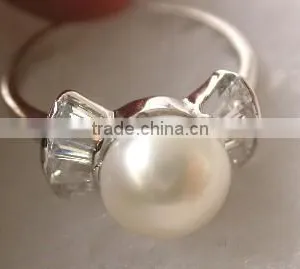 2014 Latest Fashion Round Pearl Tahitian Pearl Ring thumbnail-2