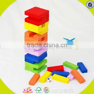 Wholesale Brain Training Wooden Stacking Bricks Toy Funny Kids Wooden Stacking Bricks Toy Colorful Stacking Bricks Toy W13D082 thumbnail-1