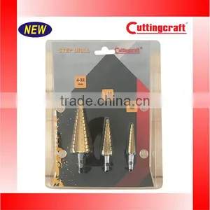 3PCS Hex Shank Straight Flute HSS Drill Metal Cutting Step Bit thumbnail-1