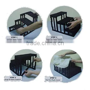 Pet Stairs Cat Small Puppy Dog Steps With Washable Portable Cover 3 Steps thumbnail-6