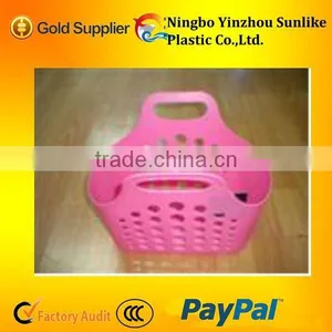 Plastic PE Round Hole Soft Basket With Handle thumbnail-1