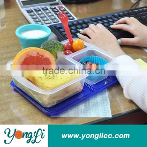 3 Compartment Microwave Dishwasher Custom Leakproof Bento Box thumbnail-1