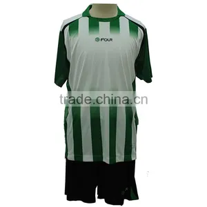Good Selling Dry Fit Green and White Soccer Jersey thumbnail-1