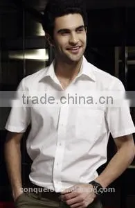 Men's Solid White Cotton Shirt Slim Fit Shirt HOT! MSH20150007 thumbnail-2