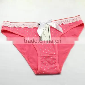Cute Bow With Dot Printed Girls Briefs Soft Cotton Panties Sexy Lingerie thumbnail-3