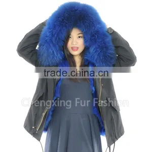 CX-G-P-01C Ladies Latest High Quality Fox Fur Real Fur Parka Coat for Sale thumbnail-1