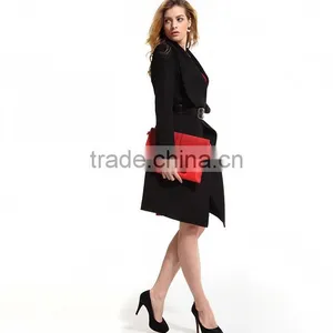 Formal Black Womens Winter Wool Coats for Women thumbnail-1
