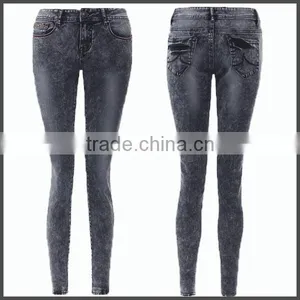 Top Quality Snowflake Washing Jeans Women thumbnail-2