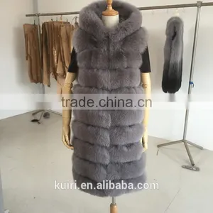 Real Fox Fur Vest Women 2015 Winter New Fashion Slims Medium Long Genuine Natural Mink Fur Vests Female Casacos Mex Fur Poncho thumbnail-4
