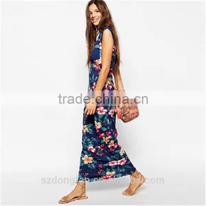 Long Cotton Maxi Skirt Sleeveless Muslim Evening Dress With Red And White Flower Girl Dress Garment Custom thumbnail-2