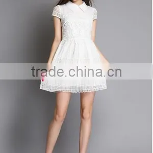 Summer Women Floral Lace Crochet Boho Hippie Mini Dress thumbnail-2