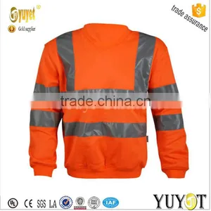 Hi-Vis Pure Cotton Orange Reflective Tape Workwear Sweatshirt thumbnail-1
