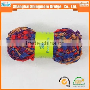 China Knitting Yarn Supplier Hot Wholesale Oeko-tex Standard Quality 100 Polyester Spun Ladder Yarn for Knitting Scarf thumbnail-4
