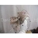 Beige Sinamay Bow Ladies Fascinator Hats Veiling Trim For Wedding thumbnail-1
