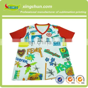 New Fashion Style V-neck Kid's T Shirts for Dye Sublimation Printing thumbnail-1