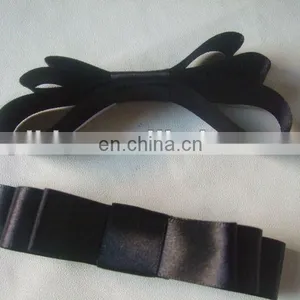 Black Bow Tie, Satin Ribbon Bow thumbnail-1