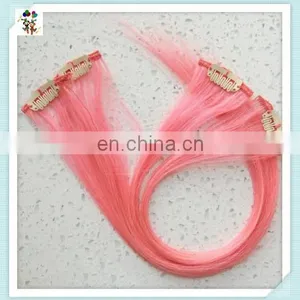 Cheap Pink Girls Hairpiece Synthetic Clip In Hair Extensions HPC-0153 thumbnail-1