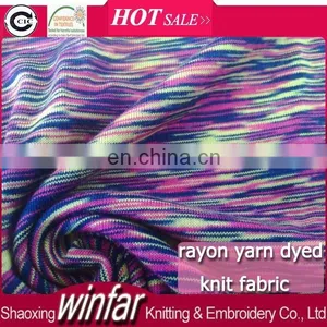 Winfar Textile Soft Hand Feeling Yarn Dyed Rayon Lycra Knitting Fabric thumbnail-1