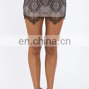 2015 Latest Skirt Design Black Mini Lace Skirt /Pictures Of Mature Women With Short Skirt thumbnail-5
