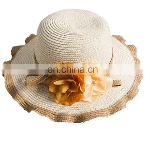 2015 New Fashion Casual Summer Wide Large Brim Cap Sweet Women Beach Straw Hat thumbnail-3