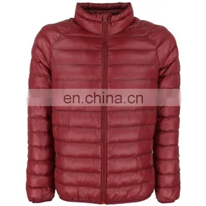 100% Polyester Filling Red Custom Winter Nylon Padding Jacket for Men thumbnail-2