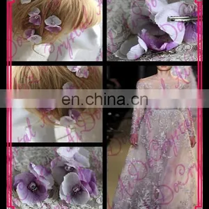 Aidocrystal Light Purple Flower Hair Clip,handmade Hair Pins Wedding Fascinators thumbnail-1
