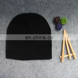 Men Winter Hats Knitting Black Beanie Hat thumbnail-2
