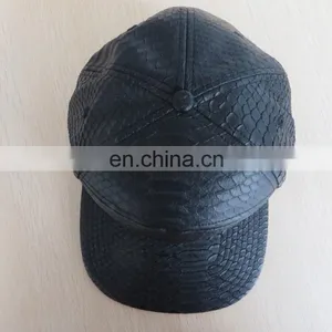 Custom Design Black Snake PU Leather Cap/hat for Promotion thumbnail-3