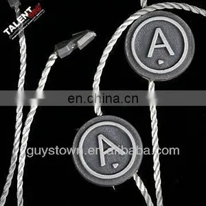 Customized Brand Name Logo Hang Tag Plastic Seal String for Clothing thumbnail-4