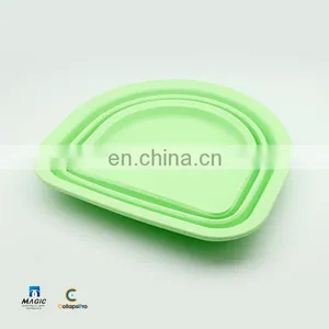 2018 Semicircle FDA Silicone Collapsible Water Bucket Foldable Food Storage Basket thumbnail-2