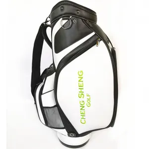 2019 New Black/white Contracted PU Leather Barrel Golf Club Bag thumbnail-3