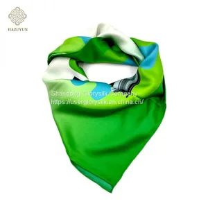 In Stock Own Design Artis Design Print Custom Printed Scarf Silk Scarf 90x90 Customs Data thumbnail-3