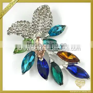Fancy Brooch Pin With AB Crystal Rhinestone FB040 thumbnail-2