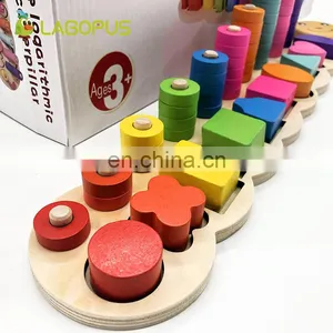 Lagopus Montessori Materials Math Toy Learning To Count Numbers Digital Shape Match Learning Education Toy for Children thumbnail-6