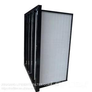 Factory Metal Frame Merv18 HEPA Box Rigid V Type Compact Air Filter thumbnail-2