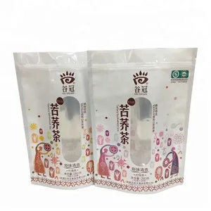 Rice Food White Paper Stand up Zip Bag With Window for Snack Packaging thumbnail-1