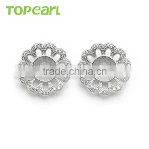 925 Sterling Silver Cubic Zirconia Earrings Unique Jewelry Findings & Components 9EM115 thumbnail-1