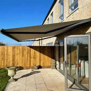 Outdoor Heavy Duty Electric Motorized Retractable Awning Folding Aluminum Alloy Arm For Balcony Widow Awnings thumbnail-1