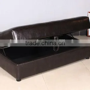 Soho Modern Contemporary Leather Sofa Stool & Ottoman With Storage thumbnail-3