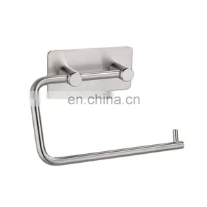 Wall Mount Toilet Paper Holder Stainless Steel Bathroom Tissue Holder With Mobile Phone Storage Shelf thumbnail-5